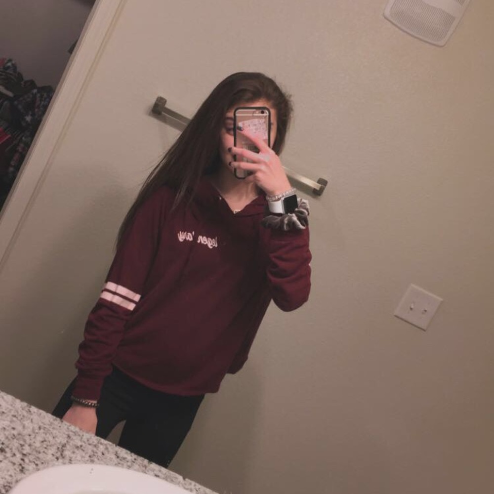 maroon hoodie